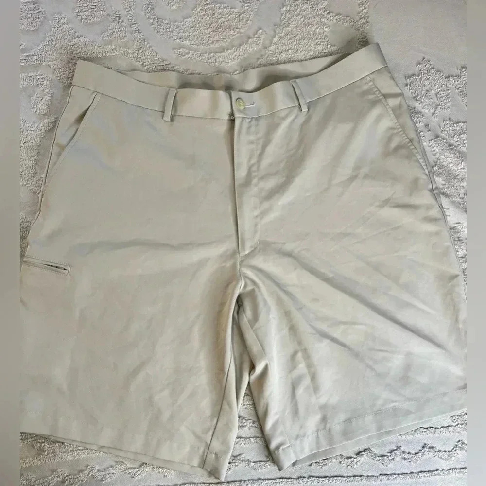 Grand Slam Performance Mens Golf Short Tan Tech Pocket Polyester